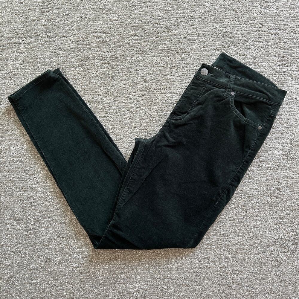 CAbi Forest Green Mid Rise Stretch Soft Five Pocket Corduroy Skinny Pants Size 8